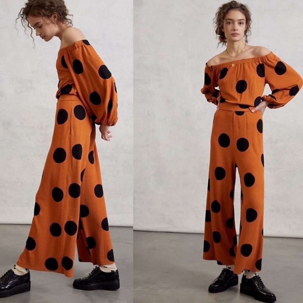 Farm Rio Polka Dot Off-Shoulder Jumpsuit new with tags